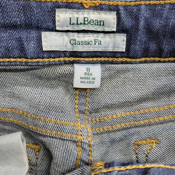 Vintage LL Bean Women’s Jeans Size 8 Blue Classic Fit Distressed Straight Leg - Picture 3 of 9
